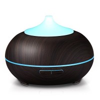 Safiaz Wood Grain Aroma Essential Oil Diffuser with Color Changing Lights  300 ml - B019RDZARS